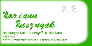 mariann rusznyak business card